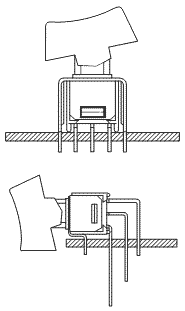 TS40-R серия, Клавишные переключатели (ROCKER), Sub-miniature Rocker Switches