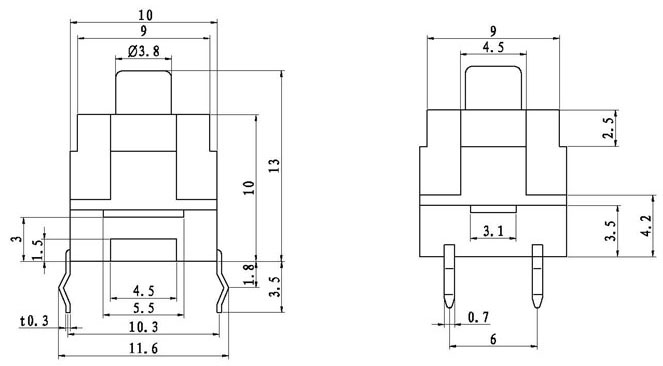 TS1131, 12x12 touch switch,   (TACT)