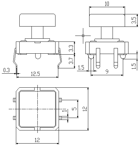 TS1273G1, 12x12 galangue touch,   (TACT)