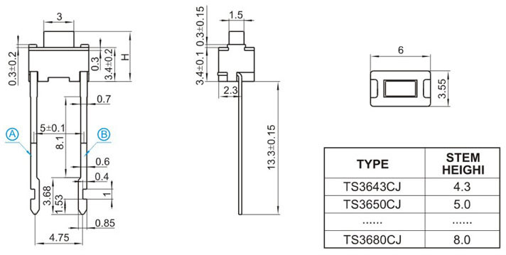 TS36HCJ, 3x6 foot long touch II,   (TACT)