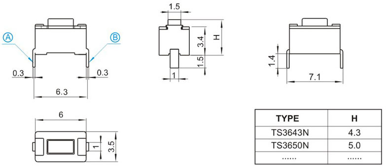TS36HN, Tact switch,   (TACT)