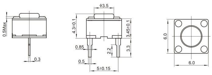 TS66HDJ-3, 6x6 short legs touch,   (TACT)