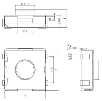 TSTPHV, flat seat paste-type touch switch,   (TACT)